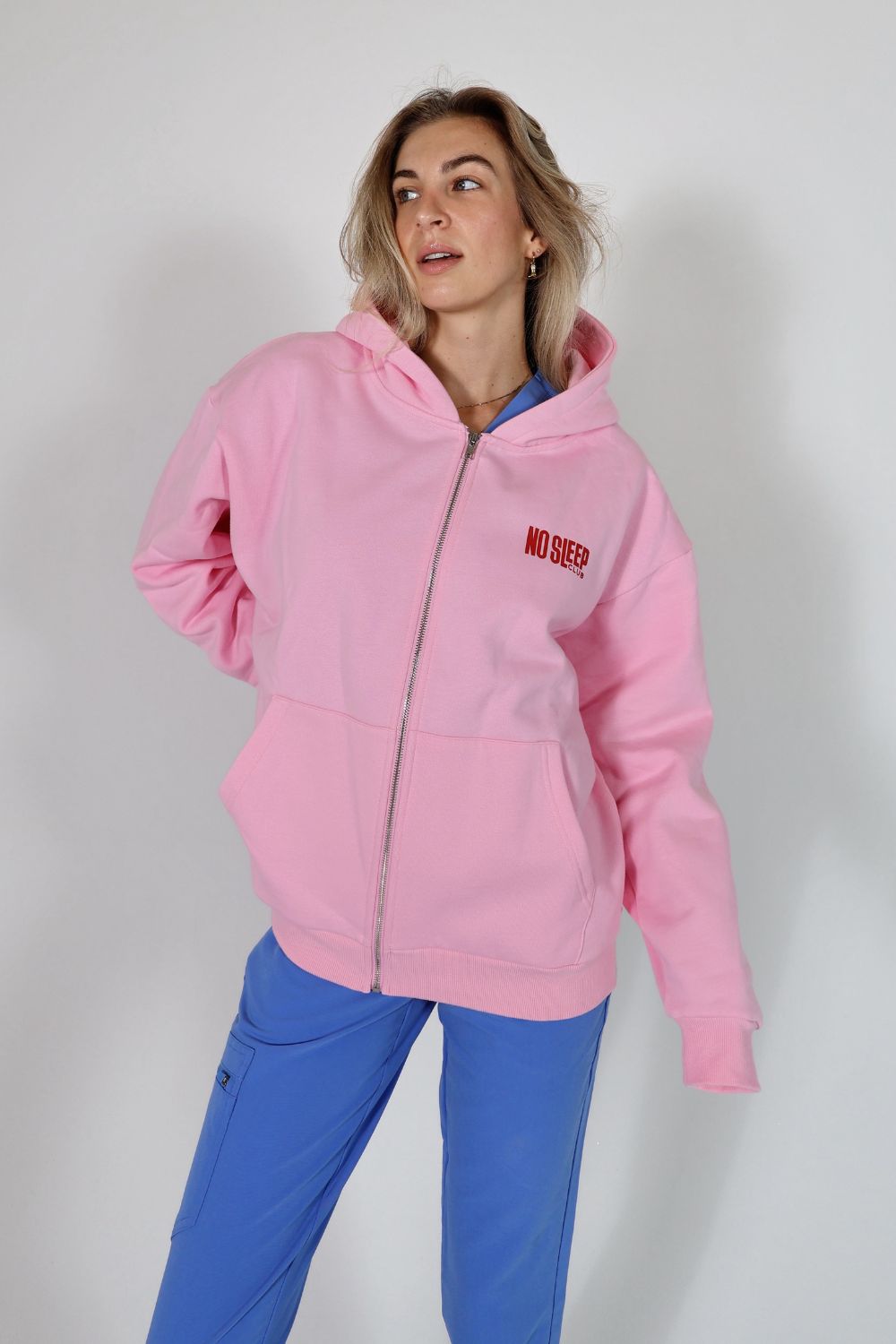 Pip-Taz Zip Hoodie Pink