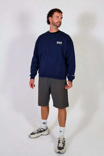Navy Blue Puffprint Crewneck