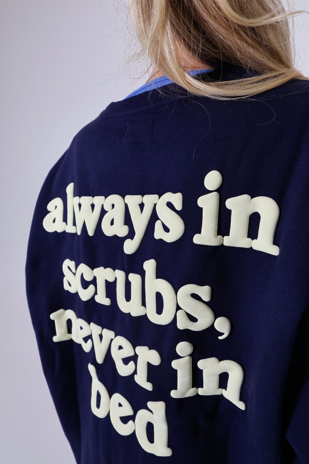 Navy Blue Puffprint Crewneck