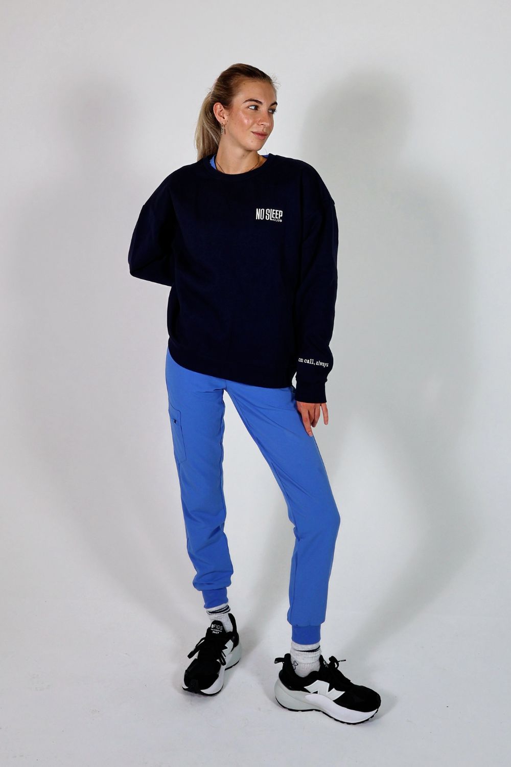 Navy Blue Puffprint Crewneck