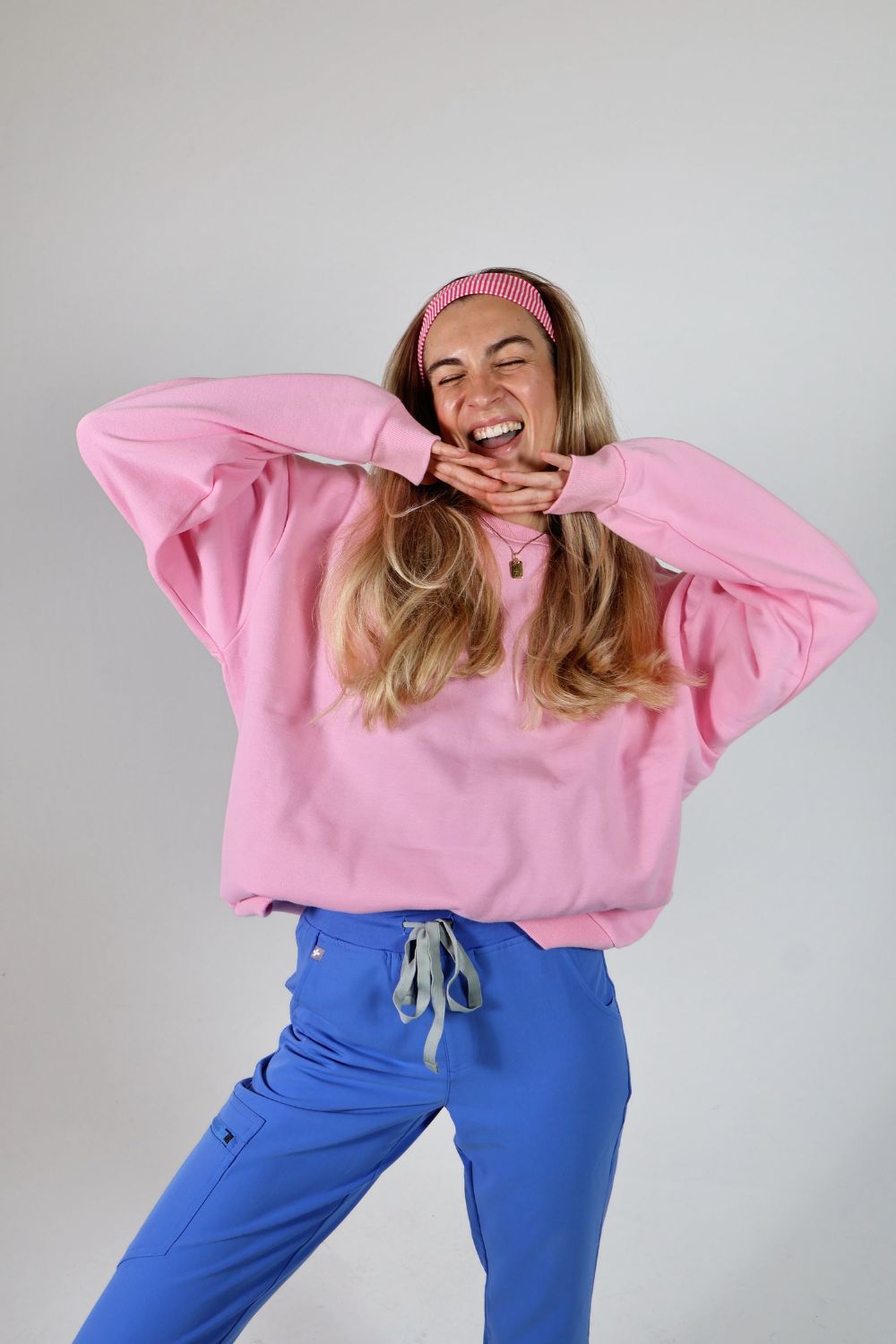 Pink Puffprint Crewneck