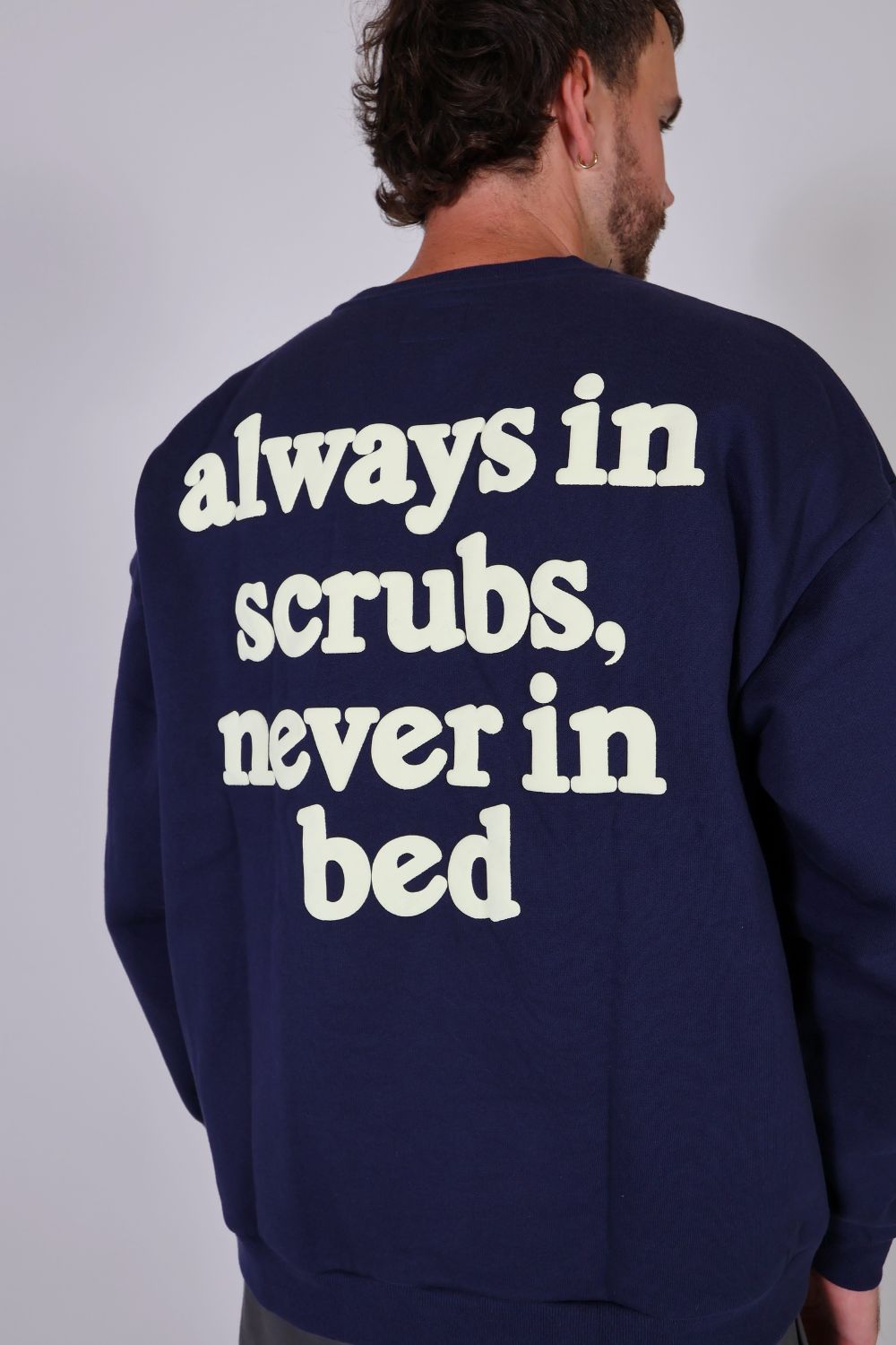 Navy Blue Puffprint Crewneck