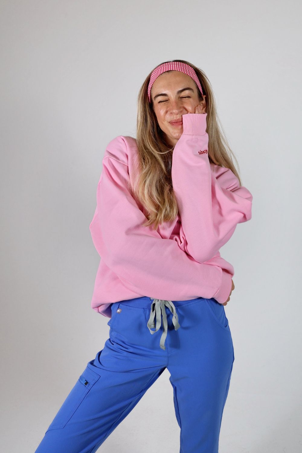 Pink Puffprint Crewneck