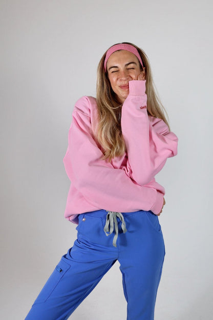 Pink Puffprint Crewneck