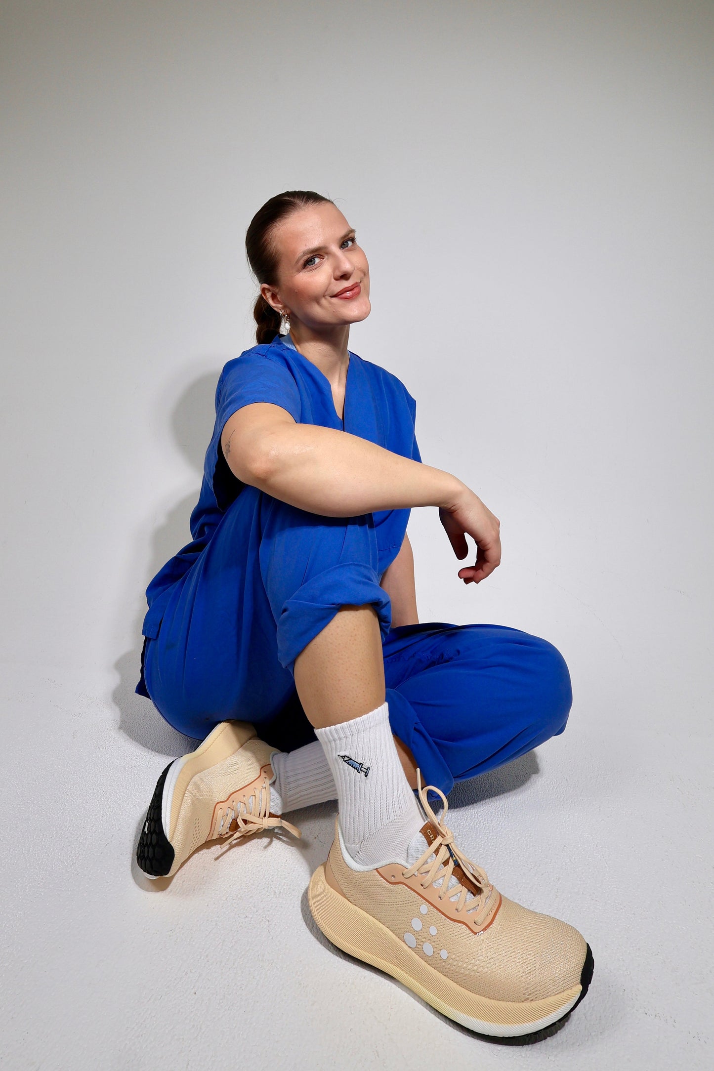 Stethoskop Socken Hellblau